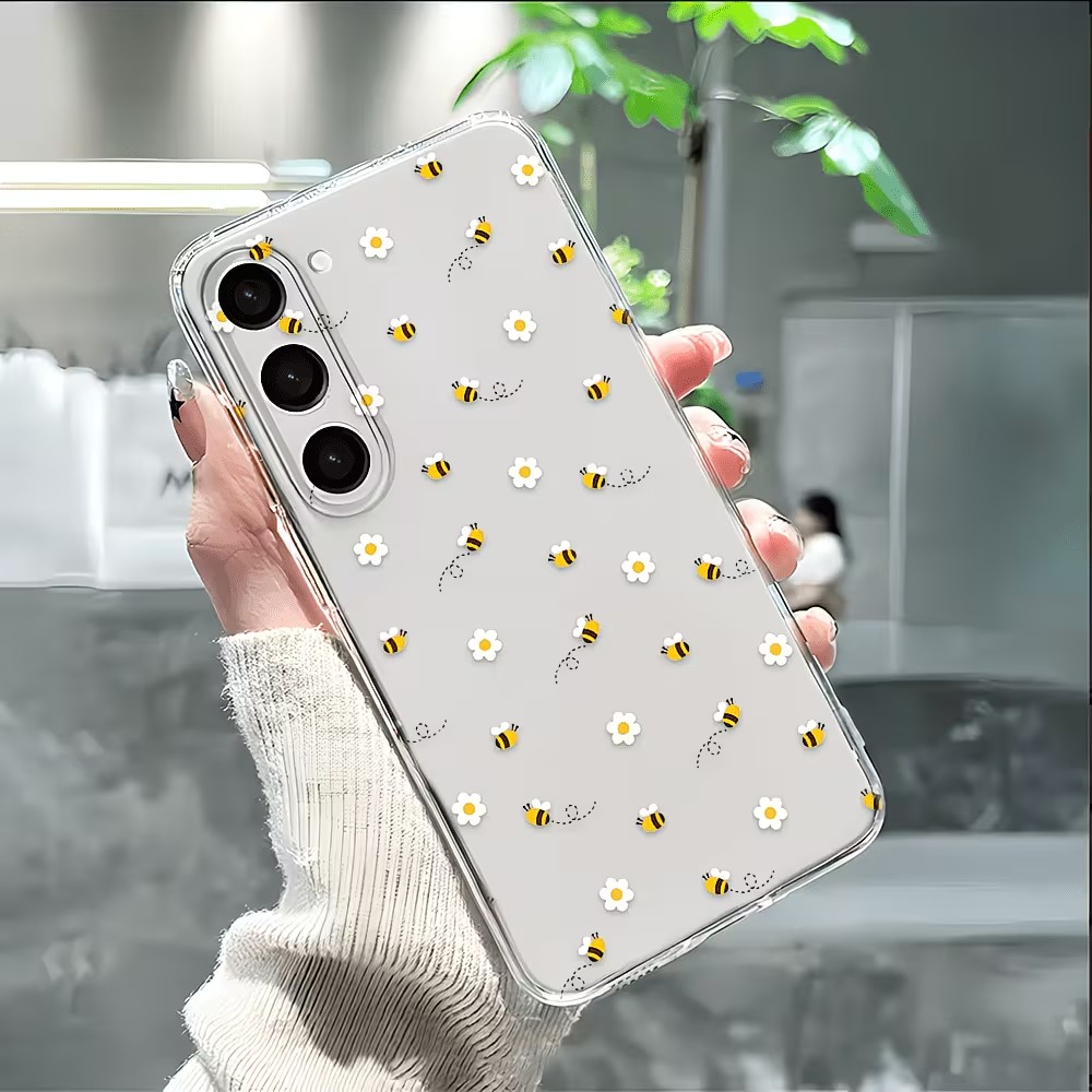 Samsung Galaxy A55 - Funda transparente de TPU con diseño