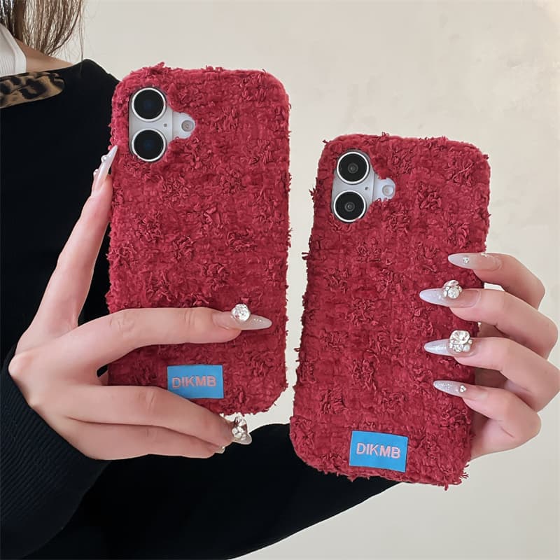 Apple Iphone 15 Pro Max - Funda de Teléfono de Angora Roja