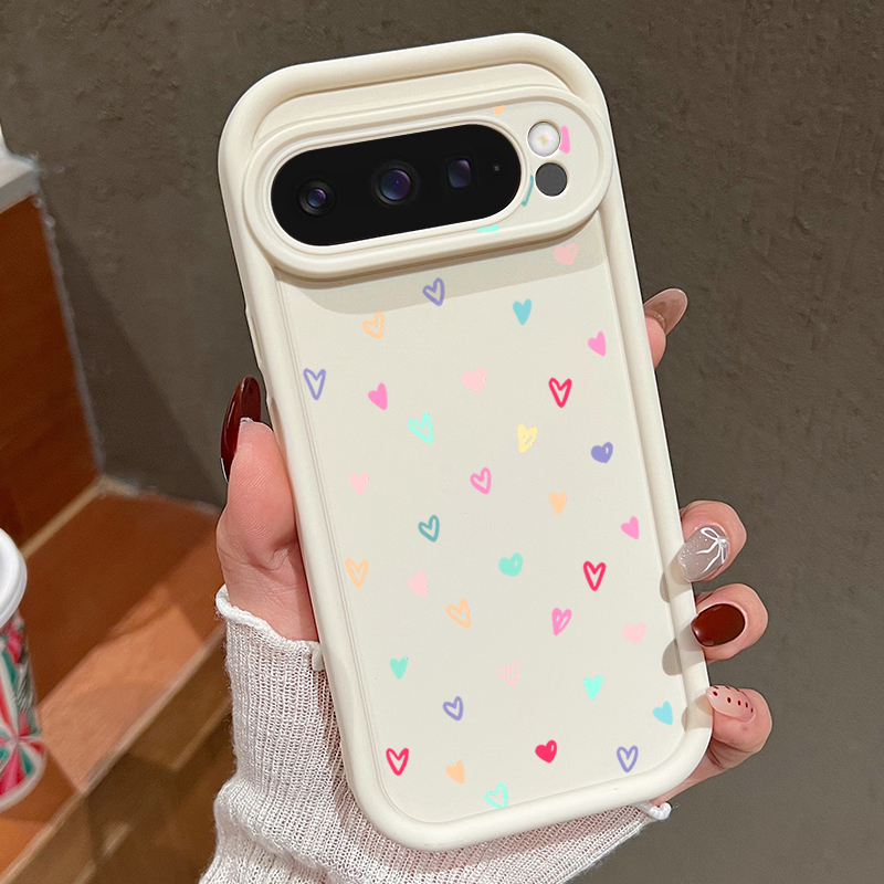 Funda blanda colorida de coraz - Google Pixel 8A reseña y precio